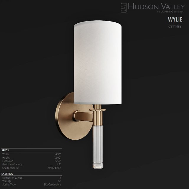 hudson valley wylie-6311-bb Modèle 3D .c4d .max .obj .3ds .fbx .stl .blend 
