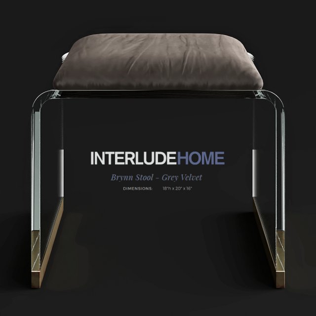interludehome brynn stool grey velvet 3D Model .c4d .max .obj .3ds .fbx .stl .blend 