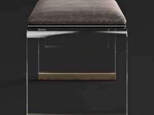 interludehome brynn stool grey velvet 3D Model