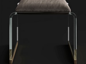 interludehome brynn stool grey velvet 3D Model