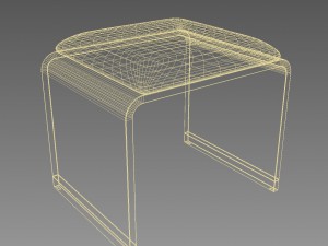 interludehome brynn stool grey velvet 3D Model