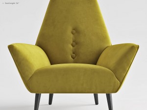 jonathan adler sorrento chair in venice pear velvet 3Dモデル