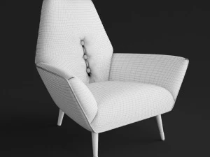 jonathan adler sorrento chair in venice pear velvet 3D Model