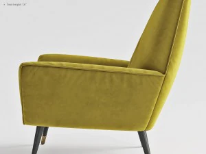jonathan adler sorrento chair in venice pear velvet 3D Model