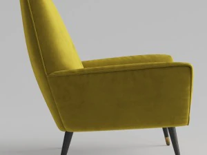 jonathan adler sorrento chair in venice pear velvet 3D Model