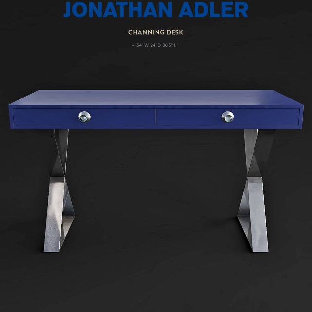 jonathan adler channing desk 3D मॉडल .c4d .max .obj .3ds .fbx .stl .blend 