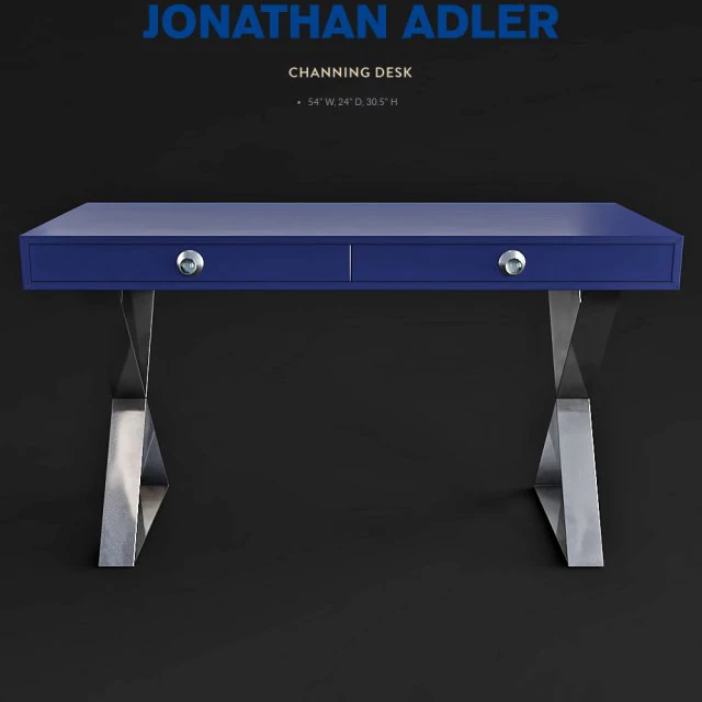 jonathan adler channing desk 3D Model .c4d .max .obj .3ds .fbx .stl .blend