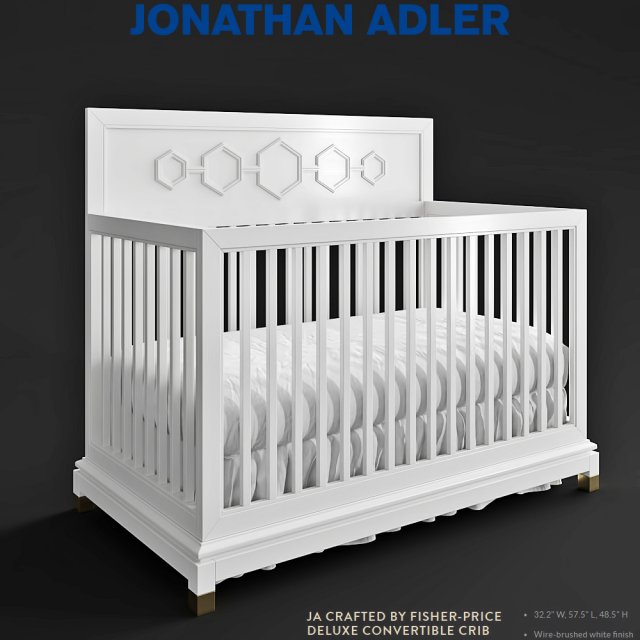 jonathan adler deluxe convertible crib 3D Model in Bedroom 3DExport