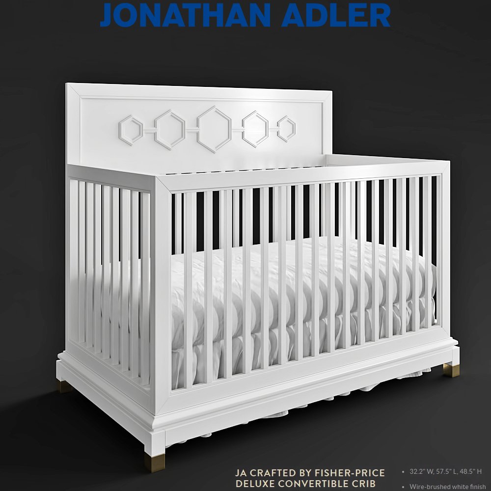 Jonathan Adler Deluxe Convertible Crib 3d Model In Bedroom 3dexport