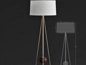 jonathan adler ojai floor lamp 3D Model