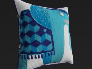 jonathan adlerjaipur elephant beaded linen throw pillow 3D 模型