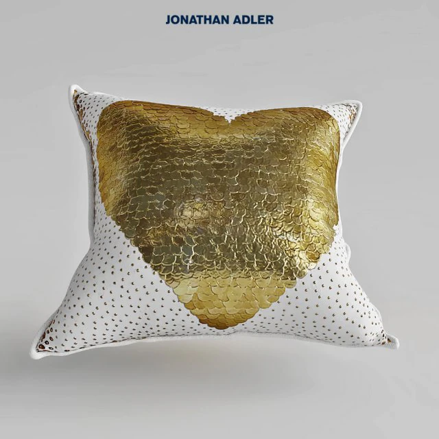 jonathan adler talitha white heart throw pillow 3D Model .c4d .max .obj .3ds .fbx .stl .blend 