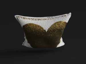 jonathan adler talitha white heart throw pillow 3D Model