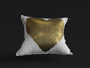 jonathan adler talitha white heart throw pillow 3D Model