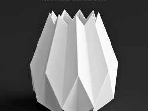 Vase Leo und Bella Menu, gefaltete Vase hoch wei&szlig; 3D Modell