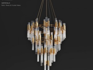 luxxy waterfall chandelier Model 3D