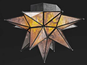 Rh Moravian Star Deckenhalterung aus Quecksilberglas 3D Modell