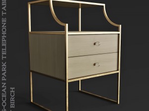 stanley furniture oasis-ocean park telephone table in grey birch 3D-Modell