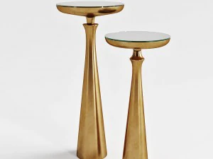 Маленький акцентный столик из атласной латуни для студии и дома, минарет 3D Модель