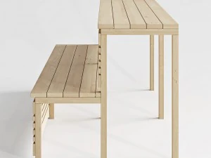bench for sauna 3D Model