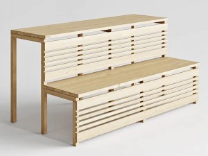 bench for sauna 3D Model