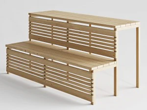 bench for sauna 3D Model