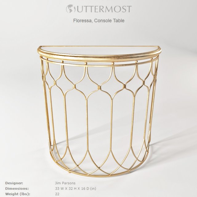uttermost floressa gold console table 3Dモデル .c4d .max .obj .3ds .fbx .stl .blend 