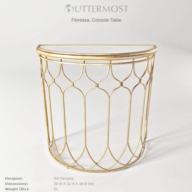uttermost floressa gold console table 3D Model .c4d .max .obj .3ds .fbx .stl .blend 
