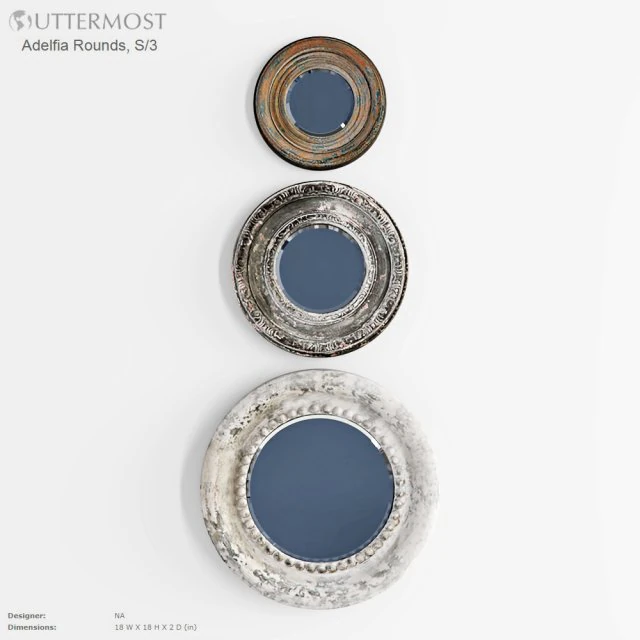 uttermost adelfia rounds s3 mirrors 3D Model .c4d .max .obj .3ds .fbx .stl .blend 