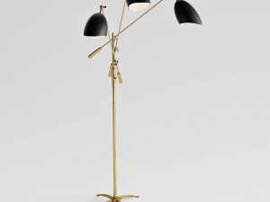 visualcomfort sommerard triple arm floor lamp arn-1009hab-blk 3D Model