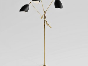 visualcomfort sommerard triple arm floor lamp arn-1009hab-blk Modèle 3D
