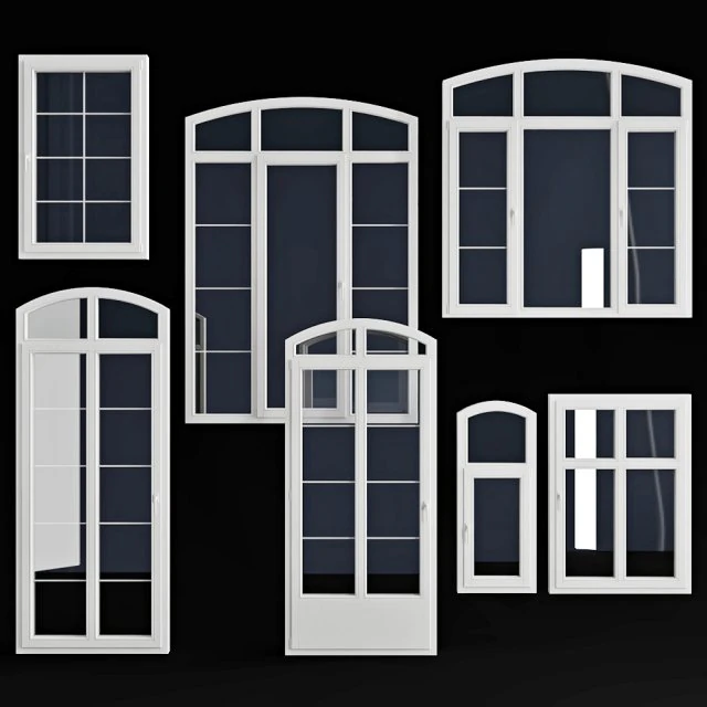 wooden windows arc collection 3D Model .c4d .max .obj .3ds .fbx .stl .blend 