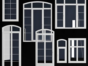 wooden windows arc collection 3D Model
