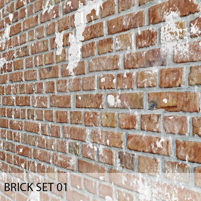 brick set 01 3D Model .c4d .max .obj .3ds .fbx .stl .blend 