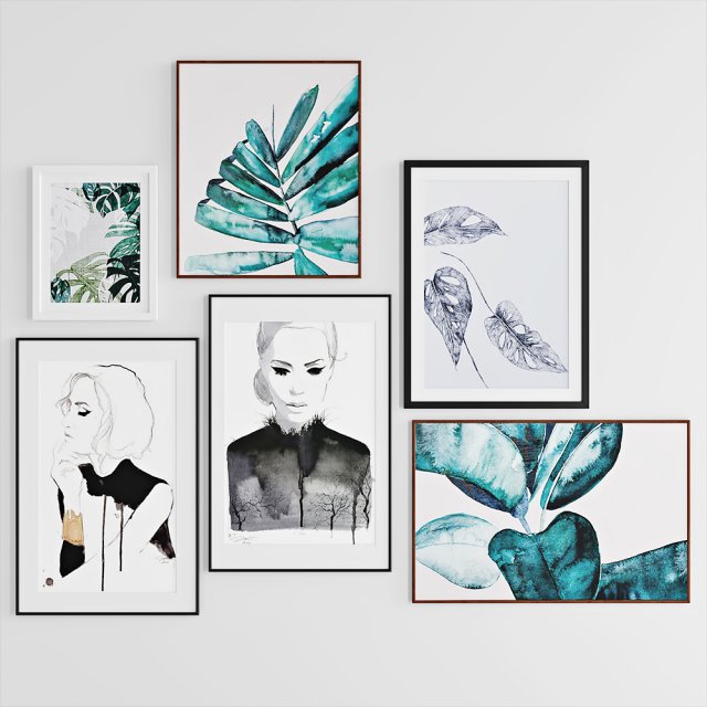 posters set 01 3D Модель .c4d .max .obj .3ds .fbx .stl .blend 