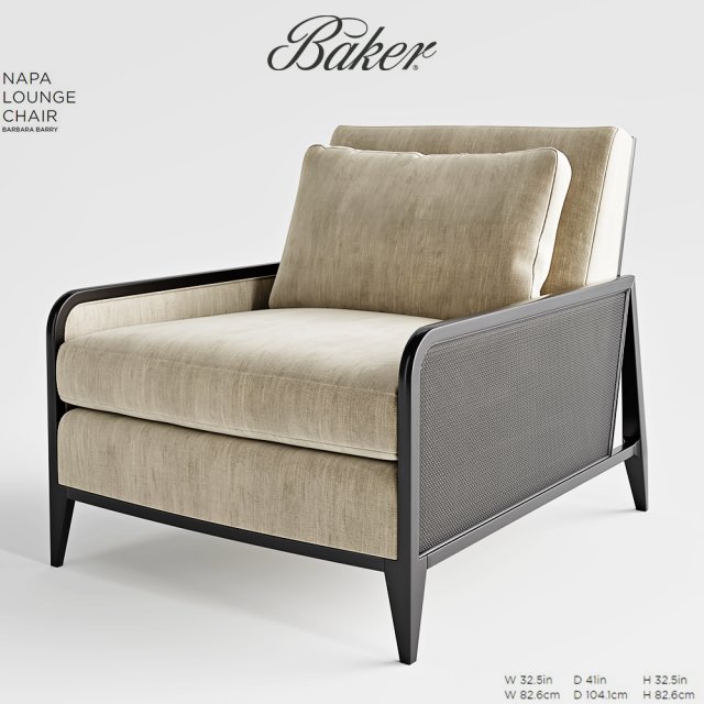 baker napa lounge chair Modèle 3D .c4d .max .obj .3ds .fbx .stl .blend 