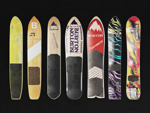 burton vintage snowboards wall decor 3D मॉडल