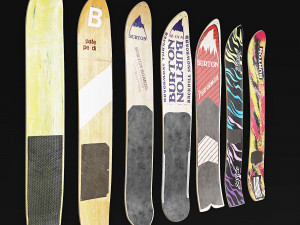 burton vintage snowboards wall decor 3D मॉडल