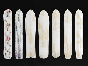 burton vintage snowboards wall decor 3D मॉडल