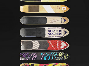 burton vintage snowboards wall decor 3D मॉडल