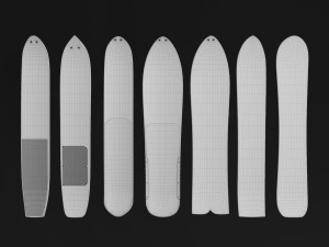 burton vintage snowboards wall decor 3D मॉडल