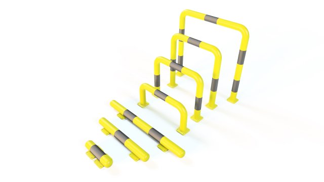 industrial steel barrier 3D Model .c4d .max .obj .3ds .fbx .stl .blend 