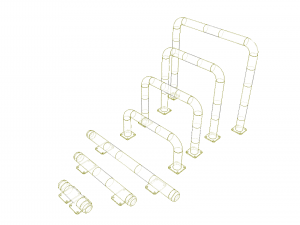 industrial steel barrier 3D Model