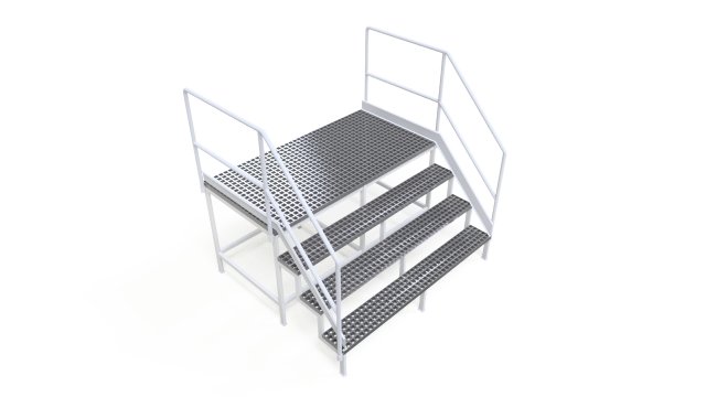 steel grill platform 3D Model .c4d .max .obj .3ds .fbx .stl .blend 