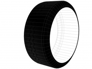 stretched tire low poly 3D-Modell
