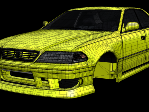 toyota mark ii origin streamline body kit aero jzx100 3D Модель
