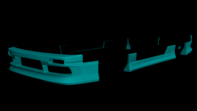 origin stream line kit nissan silvia s13 ps13 3Dモデル .c4d .max .obj .3ds .fbx .stl .blend 