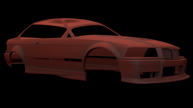 e36 over fenders low poly Model 3D .c4d .max .obj .3ds .fbx .stl .blend 