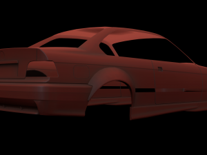 e36 over fenders low poly Model 3D