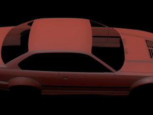 e36 over fenders low poly Model 3D
